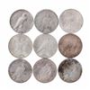 Image 2 : Lot of (9) $1 Peace Silver Dollar Coins