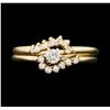 Image 1 : 14KT Yellow Gold 0.40 ctw Diamond Wedding Ring