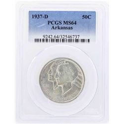 1937-D Arkansas Centennial Commemorative Half Dollar Coin PCGS MS64