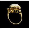 Image 3 : 14KT Yellow Gold Mabe Pearl and Diamond Ring