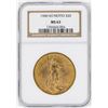 Image 1 : 1908 No Motto $20 St. Gaudens Double Eagle Gold Coin NGC MS63