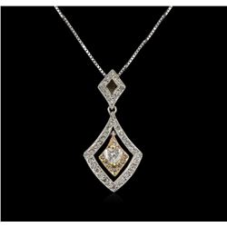 14KT Two-Tone Gold 0.40 ctw Diamond Pendant With Chain