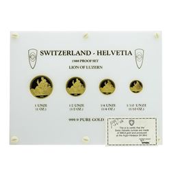 1988 Switzerland Helvetia Proof Gold Coin Set