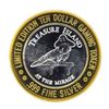 Image 1 : .999 Silver Treasure Island Las Vegas $10 Casino Gaming Token Limited Edition