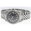 Image 3 : Rolex Mens Stainless Steel Dark Rhodium String Diamond Datejust Wristwatch