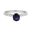 Image 2 : 14KT White Gold 1.44 ctw Sapphire and Diamond Ring