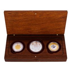 2001 Bi-Metal 21st Century Australian 3 Coin Combination Gold & Silver Set