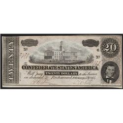 1864 $20 Confederate States of America Note