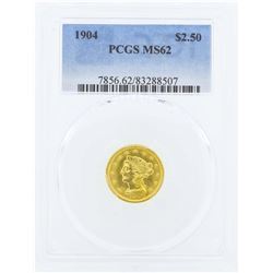 1904 $2 1/2 Liberty Head Quarter Eagle Gold Coin PCGS MS62