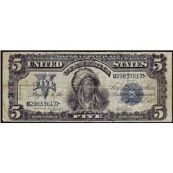 1899 $5 Indian Chief Silver Certificate Note