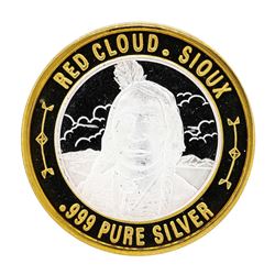 .999 Silver Red Cloud Sioux $10 Casino Limited Native American Series Gaming Tok