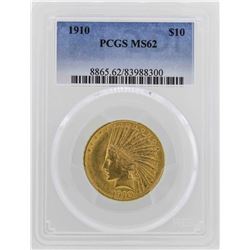 1910 $10 Indian Head Eagle Gold Coin PCGS MS62