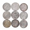 Image 2 : Lot of (9) $1 Peace Silver Dollar Coins