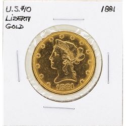 1881 $10 Liberty Head Eagle Gold Coin