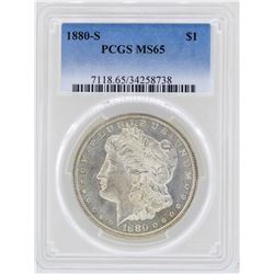 1880-S $1 Morgan Silver Dollar Coin PCGS MS65