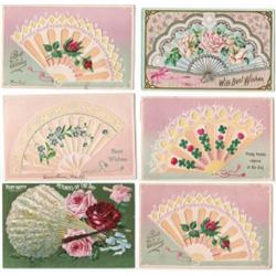 LOT OF 6 BEST WISHES POSTCARDS