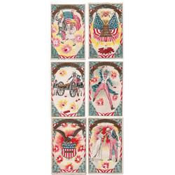 LOT OF 6 PATRIOTIC POSTCARDS