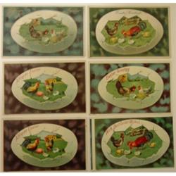 LOT OF 6 EASTER POSTCARDS