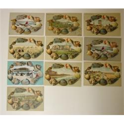 LOT OF 10 SHELL DEC. POSTCARDS