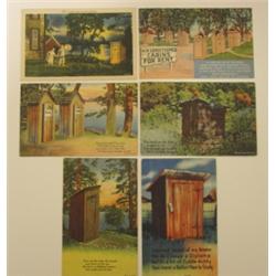 LOT OF 6 OUTHOUSE DEC. POSTCARDS