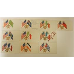 LOT OF 10 FLAG POSTCARDS