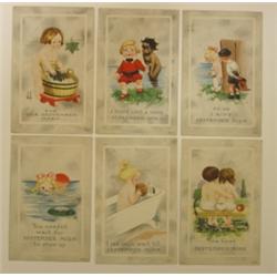 SET OF 6 SEPTEMBER MORN POSTCARDS