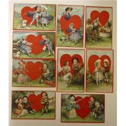 LOT OF 9 VALENTINE POSTCARDS