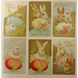 LOT OF 6 EASTER POSTCARDS