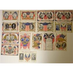 LOT OF 15 1908 PRESIDENTIAL ELECTION POSTCARDS