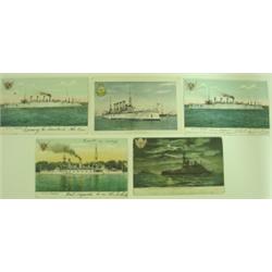 GROUP OF 5 NAVAL POSTCARDS