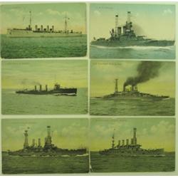 GROUP OF 6 NAVAL POSTCARDS