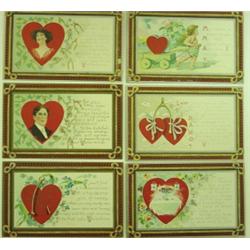 GROUP OF 6 VALENTINE'S DAY POSTCARDS