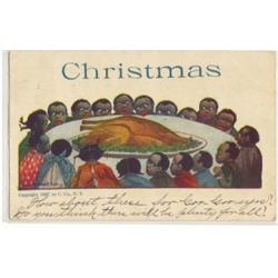 BLACK AMERICANA CHRISTMAS POSTCARD