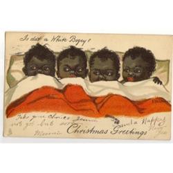 BLACK AMERICANA CHRISTMAS POSTCARD