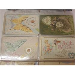 ALBUM OF 146 EARLY HOLIDAY POSTCARDS