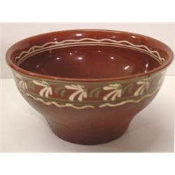 REDWARE SLIP DECORATED BOWL