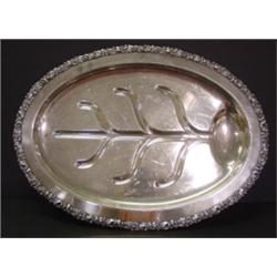 ORNATE SILVER PLATE SERVING TRAY