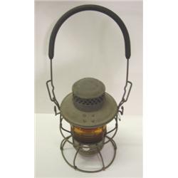 RAILROAD LANTERN WITH AMBER GLOBE