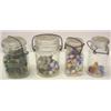 Image 1 : LOT OF 4 JARS OF EARLY MARBLES