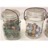 Image 2 : LOT OF 4 JARS OF EARLY MARBLES