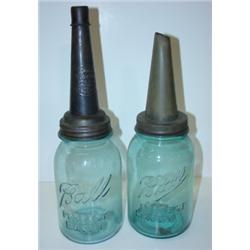 PR. OF BALL MASON JARS WITH OIL SPOUTS