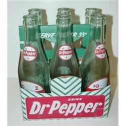 DR. PEPPER CARTON CONTAINER & 6 BOTTLES
