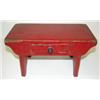 Image 1 : PRIMITIVE RED PAINTED FOOTSTOOL