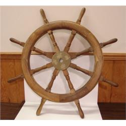 WOODEN SHIP'S WHEEL
