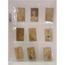 LOT OF 9 VICTORIAN CIGARETTE ADVERTISING CARDS