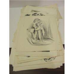LOT OF APPROX. 40 OKERBLOOM, CHARLES (ATTRIB.) SKETCHES