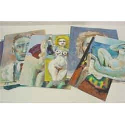 LOT OF APPROX. 40 OKERBLOOM, CHARLES (ATTRIB.) PAINTINGS