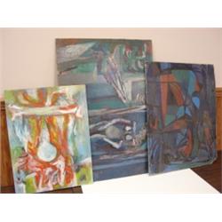 LOT OF 3 OKERBLOOM, CHARLES (ATTRIB.) PAINTINGS