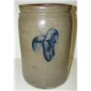 Image 1 : BLUE DECORATED STONEWARE CROCK