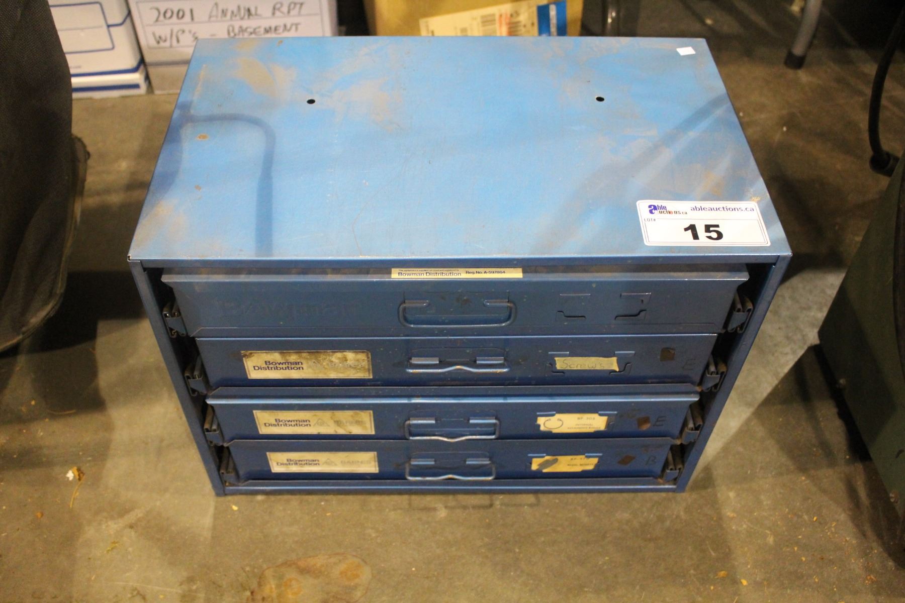 Hadware Box FOUR DRAWER HARDWARE BOX WITH HARDWARE - Able Auctions